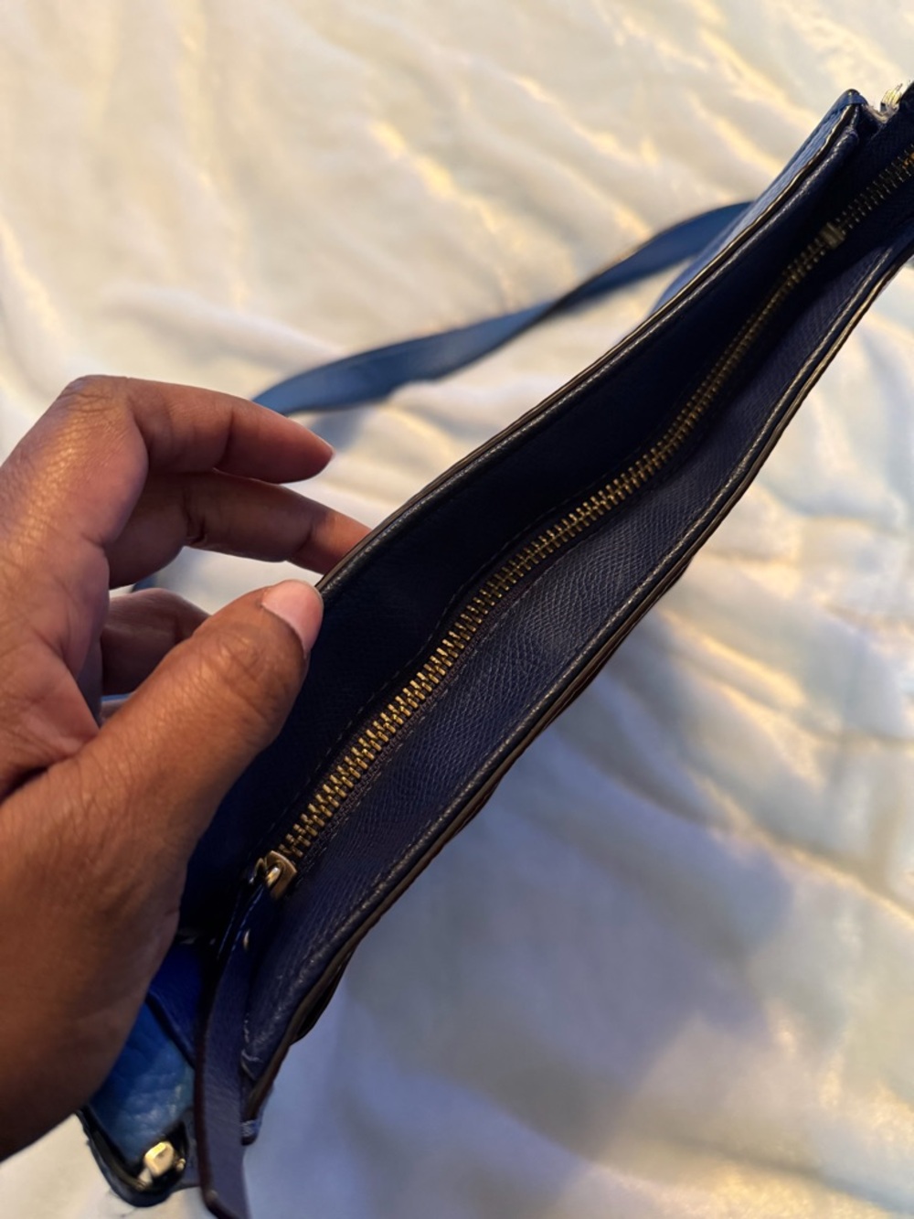 kate spade Royal Blue Pebbled Leather Crossbody with Studs - Picture 7 of 16